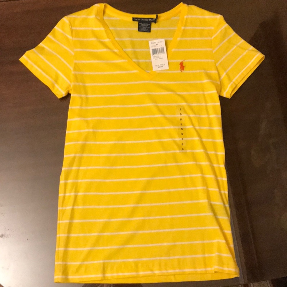 Ladies Ralph Lauren Sport Striped Cotton Tee
